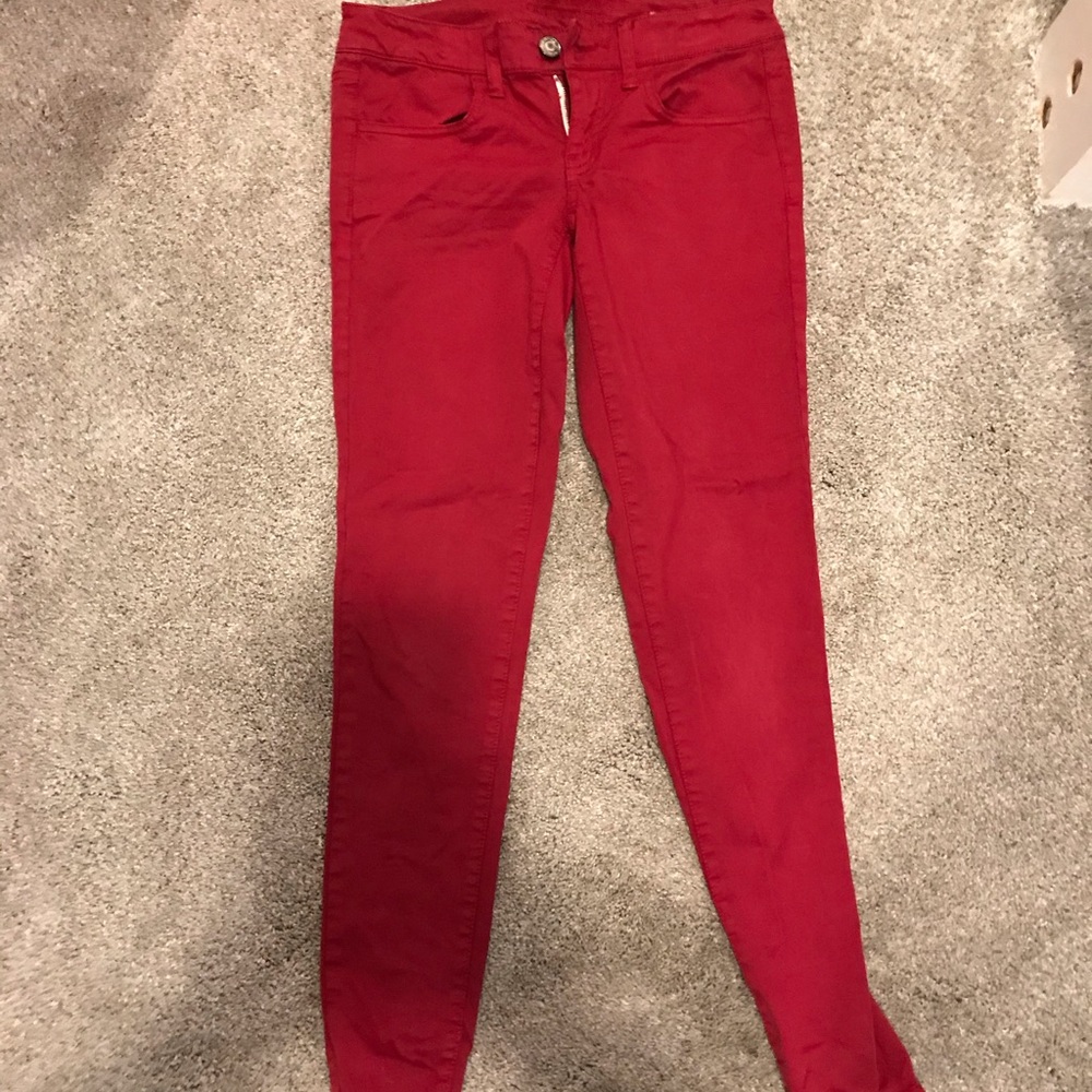 American eagle Women’s Red skinny jeans